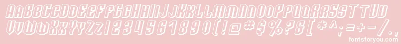 SF Archery Black SC Shaded Oblique Font – White Fonts on Pink Background