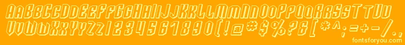 SF Archery Black SC Shaded Oblique Font – Yellow Fonts on Orange Background