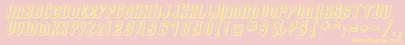 SF Archery Black SC Shaded Oblique Font – Yellow Fonts on Pink Background