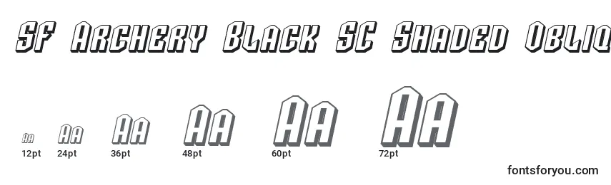 Größen der Schriftart SF Archery Black SC Shaded Oblique