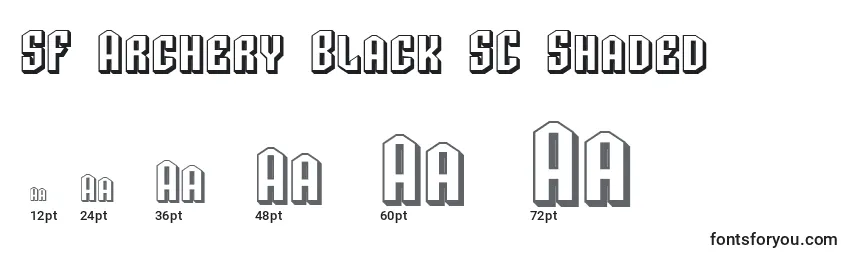 Größen der Schriftart SF Archery Black SC Shaded