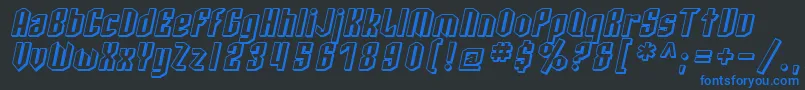 SF Archery Black Shaded Oblique Font – Blue Fonts on Black Background
