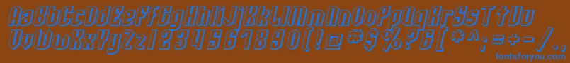 SF Archery Black Shaded Oblique Font – Blue Fonts on Brown Background
