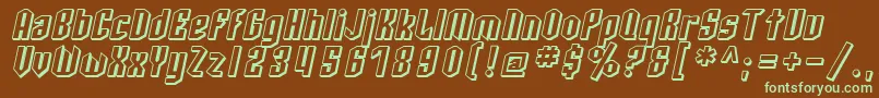 SF Archery Black Shaded Oblique Font – Green Fonts on Brown Background
