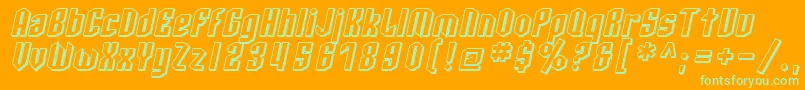Więcej informacji o czcionce SF Archery Black Shaded Oblique Czcionka SF Archery Black Shaded Oblique – zielone czcionki na pomarańczowym tle