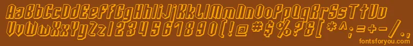 SF Archery Black Shaded Oblique Font – Orange Fonts on Brown Background
