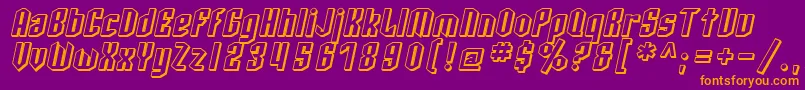 SF Archery Black Shaded Oblique Font – Orange Fonts on Purple Background