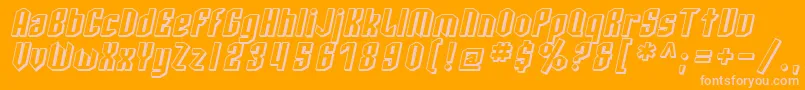 SF Archery Black Shaded Oblique Font – Pink Fonts on Orange Background