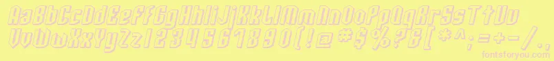 SF Archery Black Shaded Oblique Font – Pink Fonts on Yellow Background