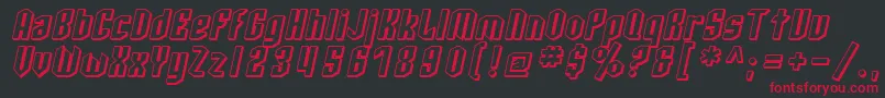 SF Archery Black Shaded Oblique Font – Red Fonts on Black Background