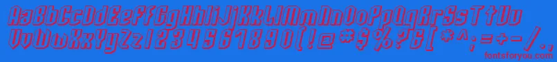 SF Archery Black Shaded Oblique Font – Red Fonts on Blue Background