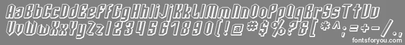 フォントSF Archery Black Shaded Oblique – 灰色の背景に白い文字