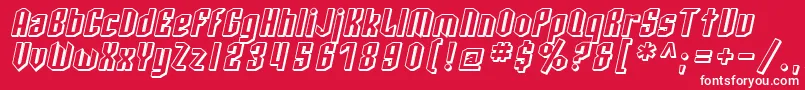 SF Archery Black Shaded Oblique Font – White Fonts on Red Background