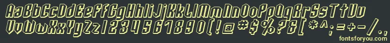 フォントSF Archery Black Shaded Oblique – 黒い背景に黄色の文字