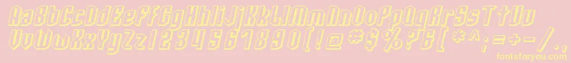 SF Archery Black Shaded Oblique Font – Yellow Fonts on Pink Background