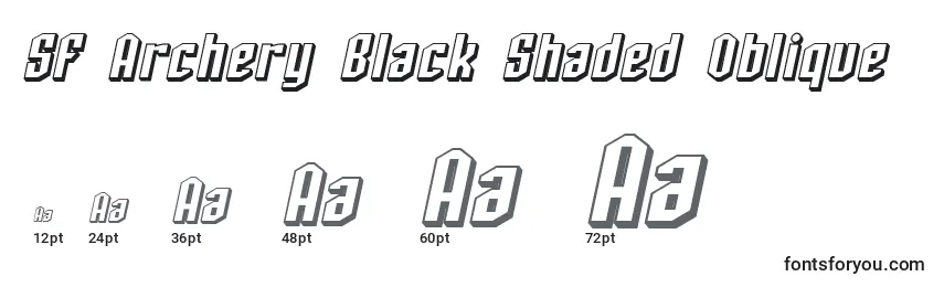 Размеры шрифта SF Archery Black Shaded Oblique