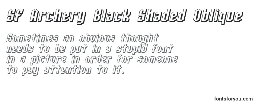 Überblick über die Schriftart SF Archery Black Shaded Oblique