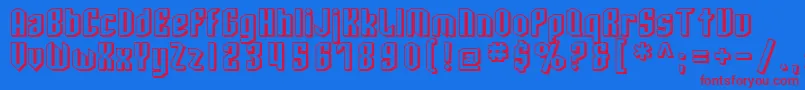 SF Archery Black Shaded Font – Red Fonts on Blue Background