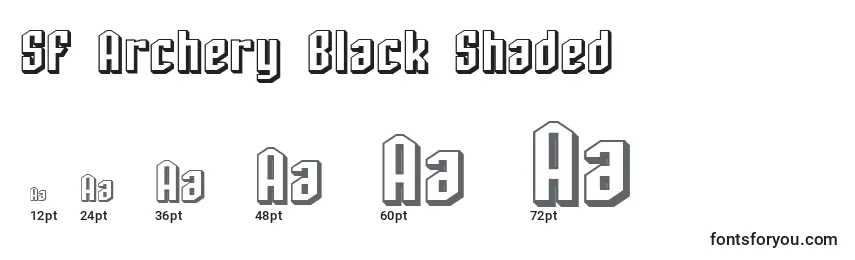 SF Archery Black Shaded Font Sizes