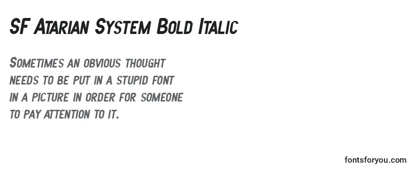 SF Atarian System Bold Italic -fontin tarkastelu