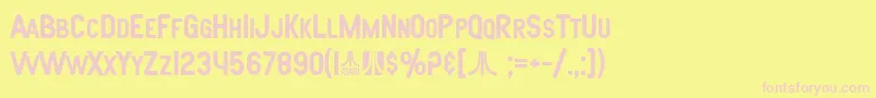 フォントSF Atarian System Bold – ピンクのフォント、黄色の背景