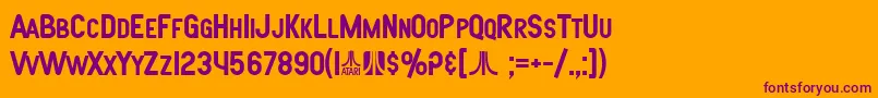 SF Atarian System Bold Font – Purple Fonts on Orange Background