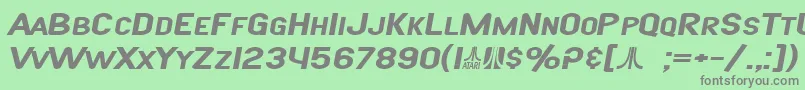 Fonte SF Atarian System Extended Bold Italic – fontes cinzas em um fundo verde