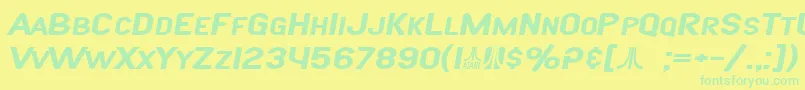 Czcionka SF Atarian System Extended Bold Italic – zielone czcionki na żółtym tle