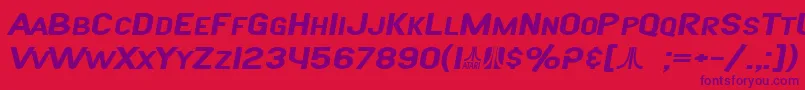 フォントSF Atarian System Extended Bold Italic – 赤い背景に紫のフォント