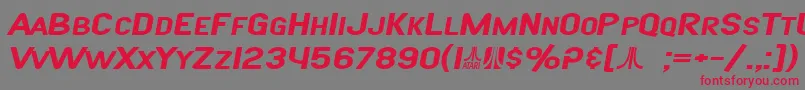 Czcionka SF Atarian System Extended Bold Italic – czerwone czcionki na szarym tle