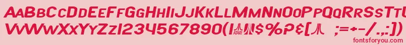 フォントSF Atarian System Extended Bold Italic – ピンクの背景に赤い文字