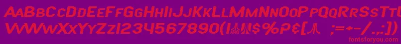 SF Atarian System Extended Bold Italic-Schriftart – Rote Schriften auf violettem Hintergrund