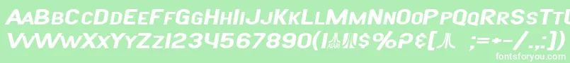 SF Atarian System Extended Bold Italic Font – White Fonts on Green Background