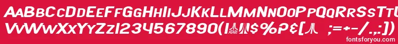 フォントSF Atarian System Extended Bold Italic – 赤い背景に白い文字