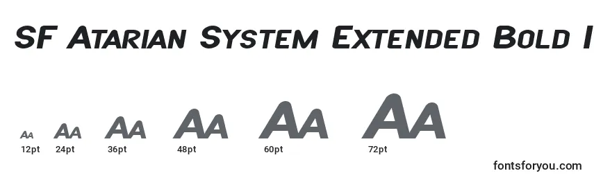 Größen der Schriftart SF Atarian System Extended Bold Italic
