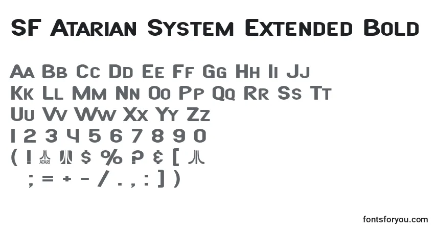 Шрифт SF Atarian System Extended Bold – алфавит, цифры, специальные символы
