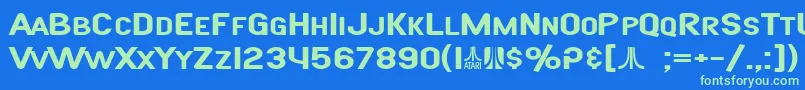 SF Atarian System Extended Bold Font – Green Fonts on Blue Background