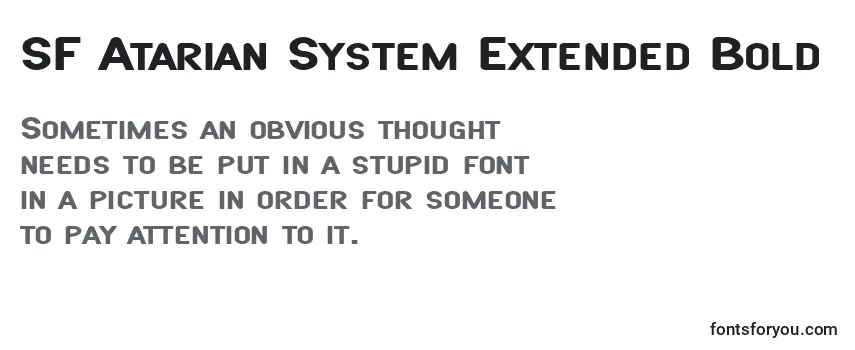Überblick über die Schriftart SF Atarian System Extended Bold