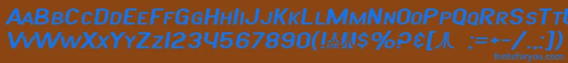 SF Atarian System Extended Italic Font – Blue Fonts on Brown Background