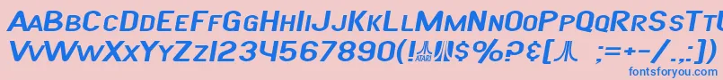 Шрифт SF Atarian System Extended Italic – синие шрифты на розовом фоне