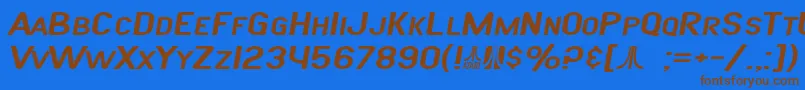 Шрифт SF Atarian System Extended Italic – коричневые шрифты на синем фоне