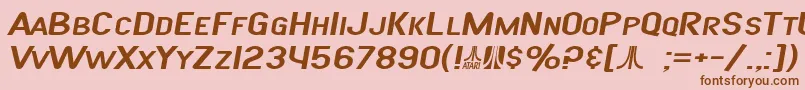 SF Atarian System Extended Italic-Schriftart – Braune Schriften auf rosa Hintergrund