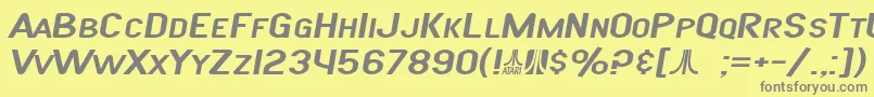 SF Atarian System Extended Italic-Schriftart – Graue Schriften auf gelbem Hintergrund
