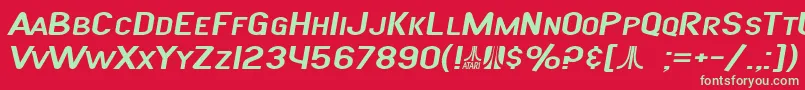 フォントSF Atarian System Extended Italic – 赤い背景に緑の文字