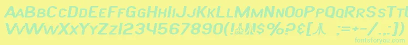 SF Atarian System Extended Italic Font – Green Fonts on Yellow Background