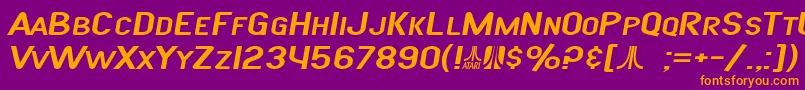 fuente SF Atarian System Extended Italic – Fuentes Naranjas Sobre Fondo Morado