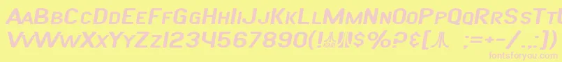 SF Atarian System Extended Italic Font – Pink Fonts on Yellow Background