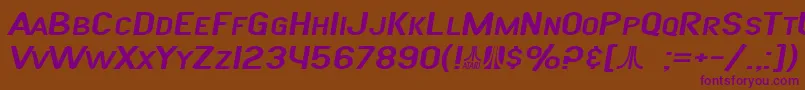フォントSF Atarian System Extended Italic – 紫色のフォント、茶色の背景