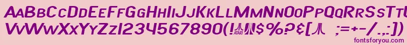 Saiba mais sobre a fonte SF Atarian System Extended Italic Fonte SF Atarian System Extended Italic – fontes roxas em um fundo rosa