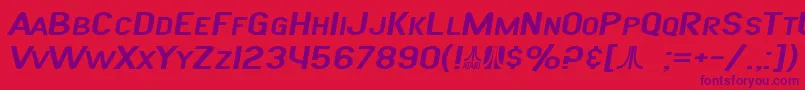 SF Atarian System Extended Italic Font – Purple Fonts on Red Background